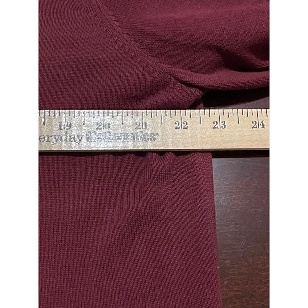 J Crew Burgundy Men's Cotton Crewneck Pullover Sweater Size Large